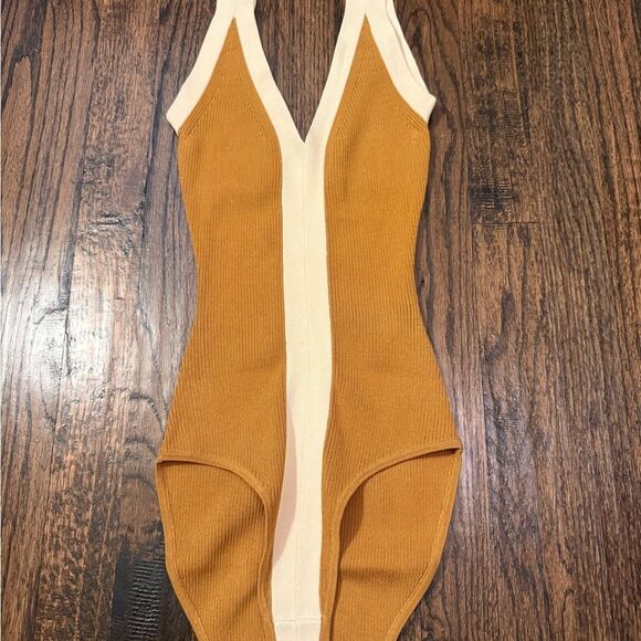 Sandro Trim Knitted Bodysuit In Ocre Xsmall 
NWOT - Picture 5 of 9